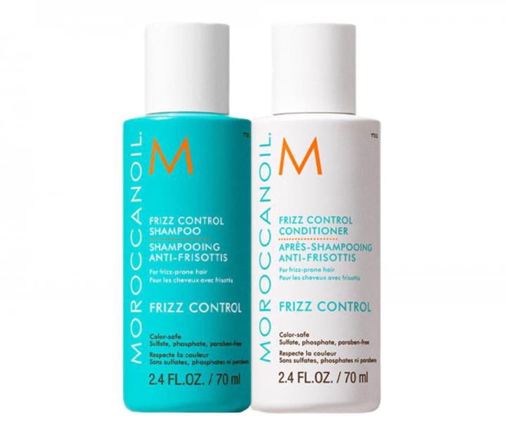 Cestovn� sada na uhladenie krepat�ch vlasov Moroccanoil Greetings From Frizz Control + kr�m na ruky a ta�ti�ka zadarmo