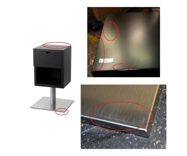 Pracovn stolk Detail Lux - dreven, ierny - II. akos - ryhy, povlak na podstavci