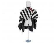 Pltenka na strihanie vlasov a fzov Barbertime Black White Banded Pro Barber Cape XXL - ierna