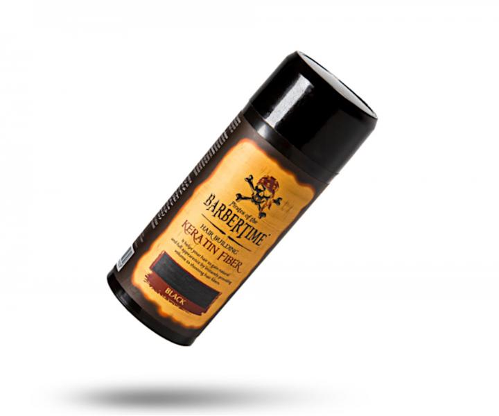 Pder na zakrytie redncich vlasov Barbertime Hair Building Keratin Fiber - 21 g, ierny