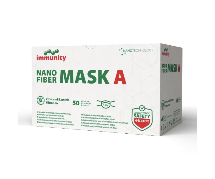 Ochrann� r��ka s filtrom z nanovl�kna Batist Nano Fiber A - 17,5 x 9,5 cm, 50 ks