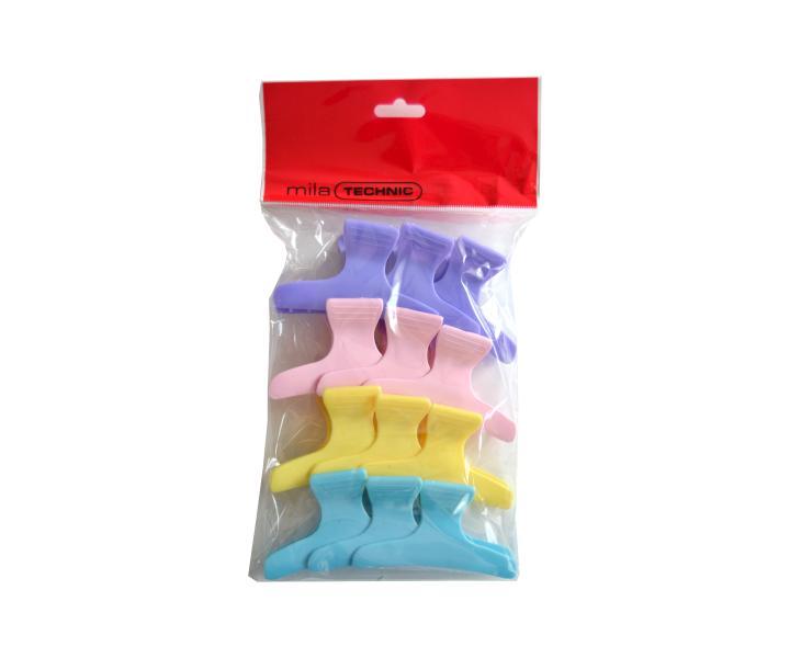 Klipsy do vlasov Mila - 8 cm, farebn - 12 ks