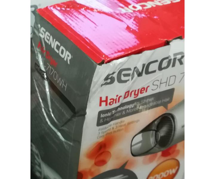 Cestovn fn na vlasy Sencor SHD 7170WH - biely, 2000 W - pokoden krabica