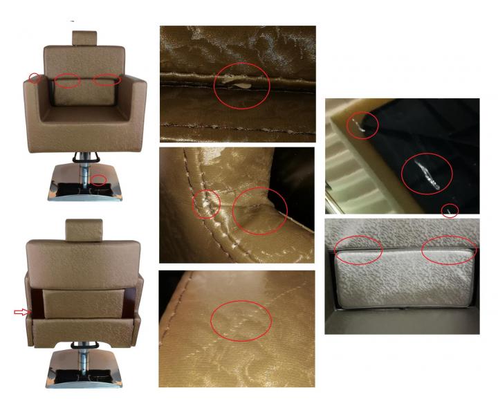 Kaderncke Barber kreslo Detail Larry - zlatohnedej - II. akos - kriv opierka, stiahnut koenka