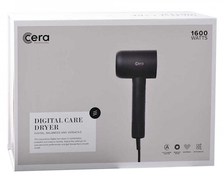 Profesionlny fn na vlasy Cera Digital Care Dryer - 1600 W, ierny
