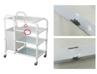 Kozmetick� stol�k na kolieskach Silverfox 1031 - biely - II. akos� - odrenina a prelia�iny na polici