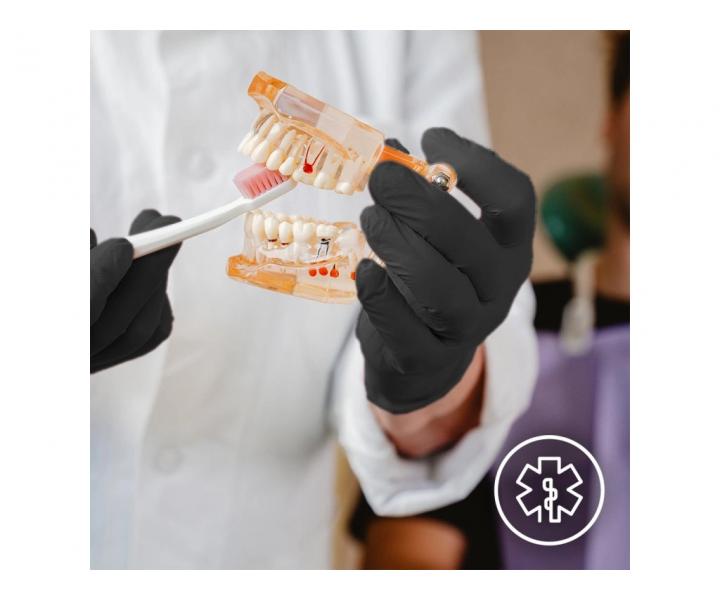 Siln nitrilov rukavice so zdrsnenm povrchom Espeon Nitril Strong 3 - 100 ks, ierne, vekos M