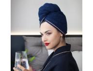 Turban na vlasy MaryBerry Full Moon - tmavo modr so zlatm prkom