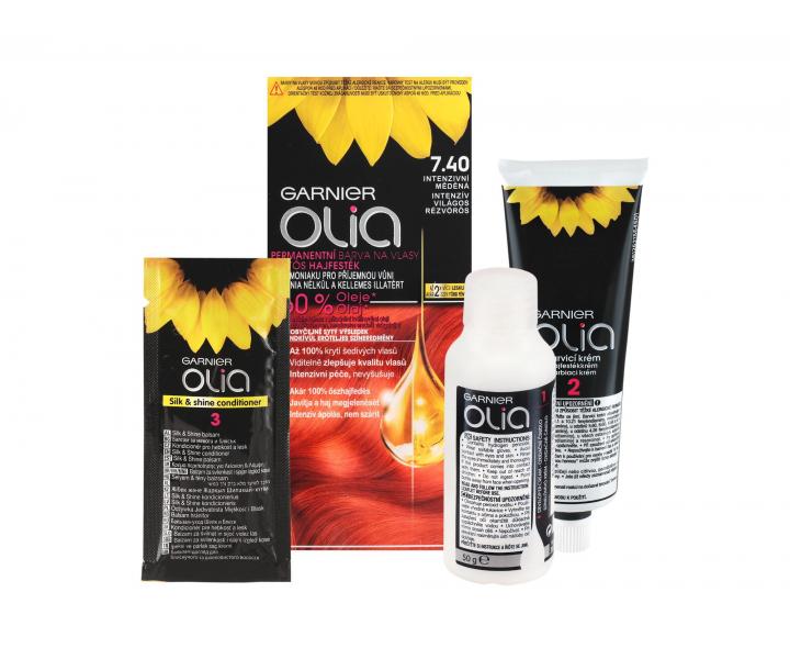 Permanentn� olejov� farba Garnier Olia 7.40 intenz�vna meden�