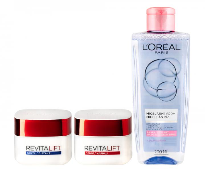Dar�ekov� sada Lor�al Paris Revitalift - denn� kr�m 50 ml + no�n� kr�m 50 ml + micel�rna voda 200 ml