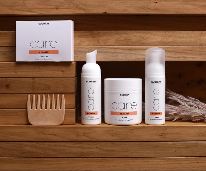 Bezoplachov pena pre extrmne pokoden vlasy Subrina Professional Care Keratin Foam - 150 ml