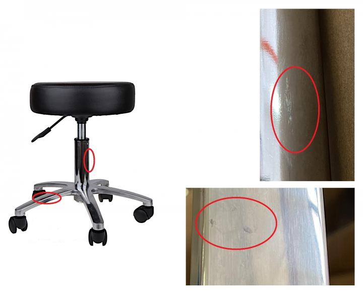 Taburet na kolieskach Detail BOB - �ierny (38) - II. akos� - odreniny na piestu a podstavci