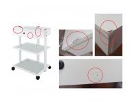 Kozmetick� stol�k na kolieskach  Weelko FACILE + - 2 police, biely, II. akos� - otl�en� doska, ryhy na z�suvke