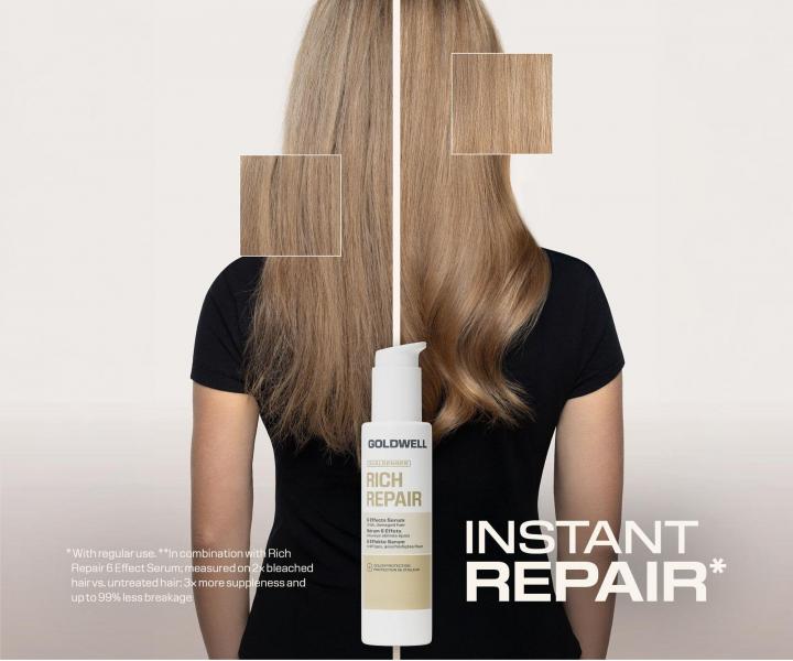 Bezoplachov� regenera�n� s�rum pre such� a po�koden� vlasy Goldwell Dualsenses Rich Repair 6 Effects Serum - 100 ml