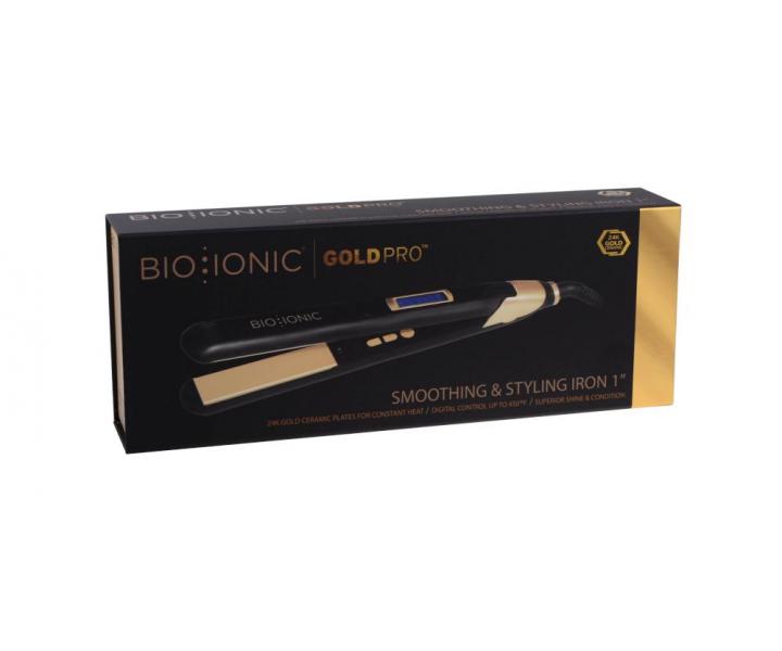 ehlika na vlasy Bio Ionic s obsahom 24K zlata, 25 mm - ierno-zlat