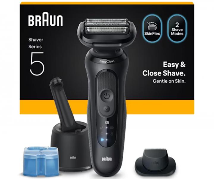 Planetov holiaci strojek s nabjacou a istiacou stanicou Braun Series 5 52-N7200cc - ierny