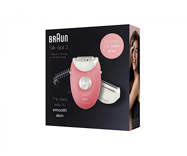 D�msky epil�tor Braun Silk-�pil 3 3-440 - ru�ovo-biely