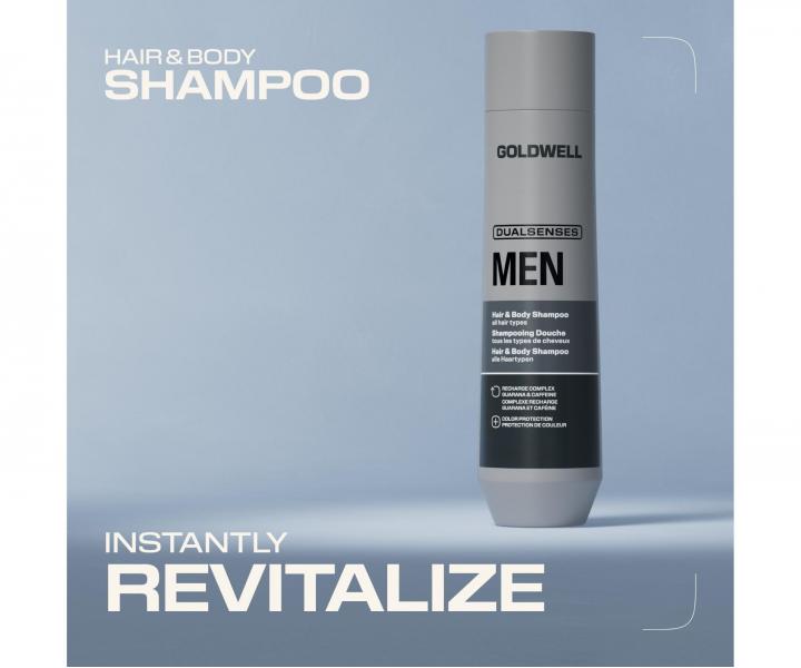 Osvie�uj�ci �amp�n a sprchov� g�l pre mu�ov Goldwell Dualsenses Men Hair & Body Shampoo - 300 ml