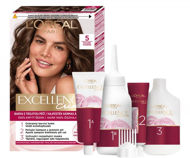 Permanentn� farba Lor�al Excellence Creme - 5 svetlo hned�