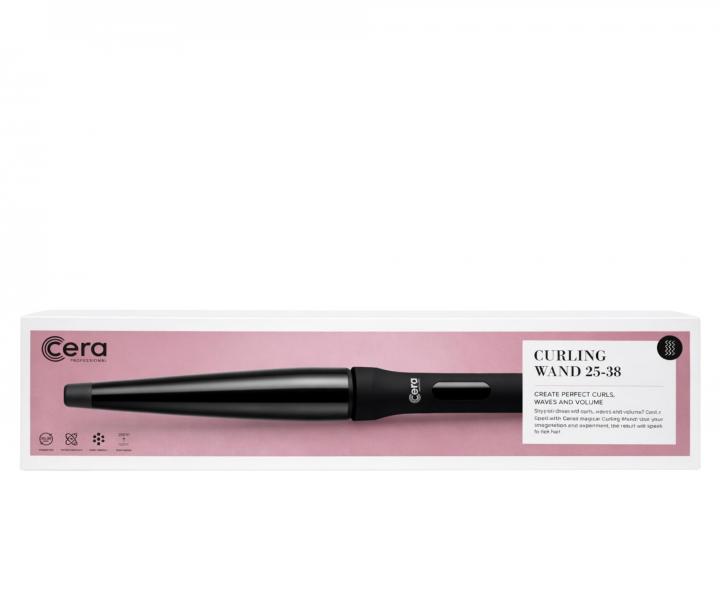 Profesion�lna k�nick� kulma Cera Curling Wand 25 - 38 mm - rozbalen�