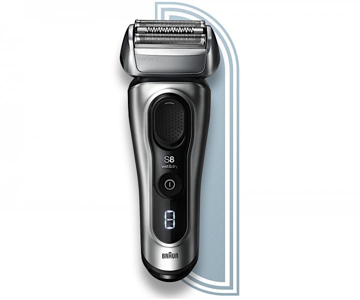 Planetov holiaci strojek s nabjacou a istiacou stanicou Braun Series 8 8467cc - strieborn