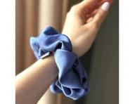 Ozdobn� �if�nov� gumi�ka do vlasov Sister Young Scrunchie Lilu Steel Blue - oce�ovo modr�