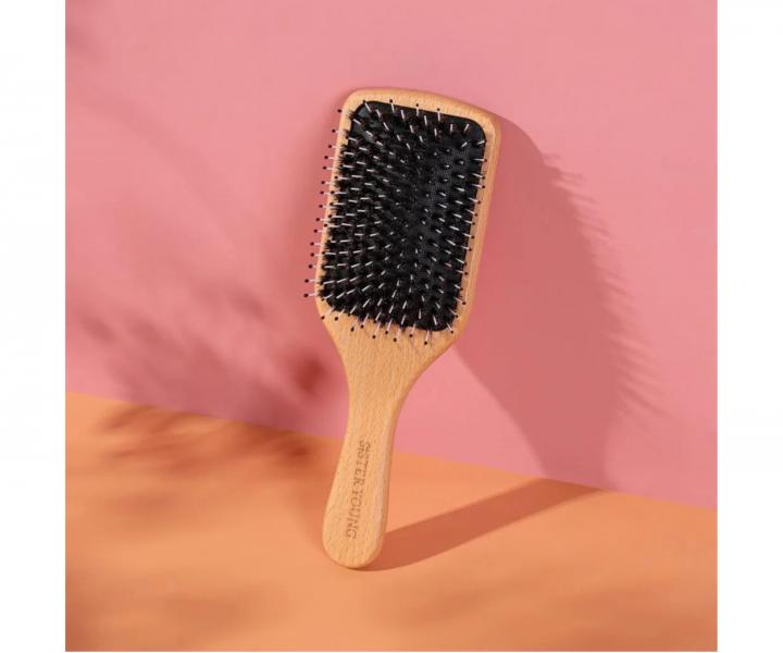 Ploch� dreven� kefa na vlasy s divia��mi a nylonov�mi �tetinami Sister Young Vera Hair Brush - 24,3 x 8 cm
