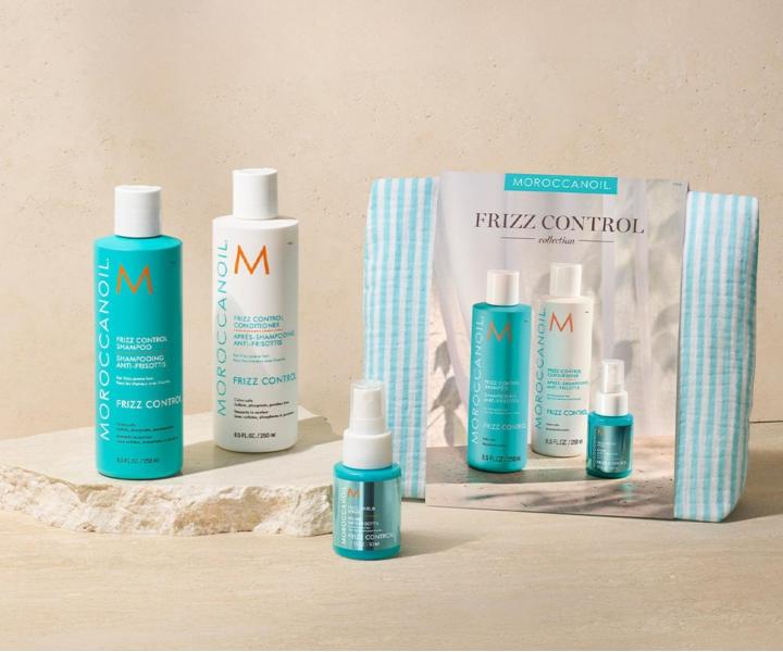 Dar�ekov� sada na uhladenie krepat�ch vlasov Moroccanoil Frizz Control Collection + sprej na uhladenie a ta�ti�ka zadarmo