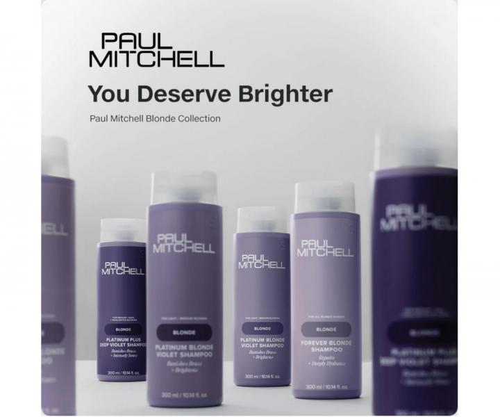 Intenzvny neutralizan ampn pre blond a melrovan vlasy Paul Mitchell Blonde Platinum Plus Deep Violet Shampoo - 300 ml