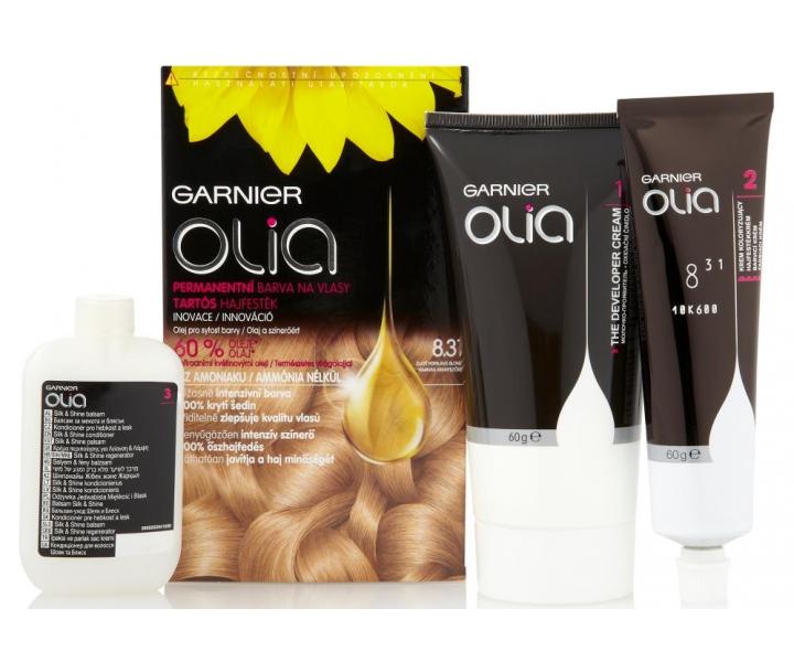 Permanentn olejov farba Garnier Olia 8.31 zlate popolav blond